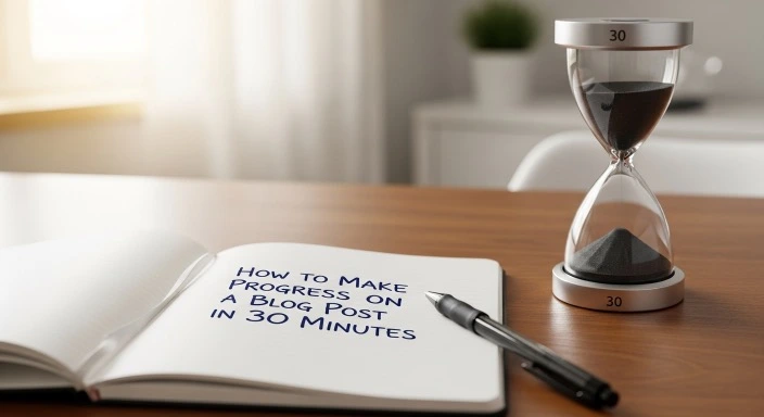make progress on a blog post in 30 minutes